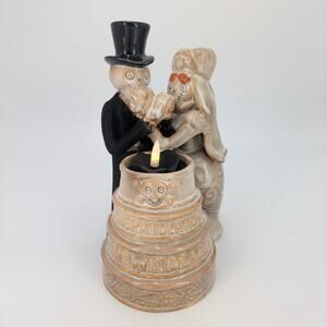 Bride & Groom Wedding Cake Votive Holder Halloween - Yankee Candle Boney Bunch